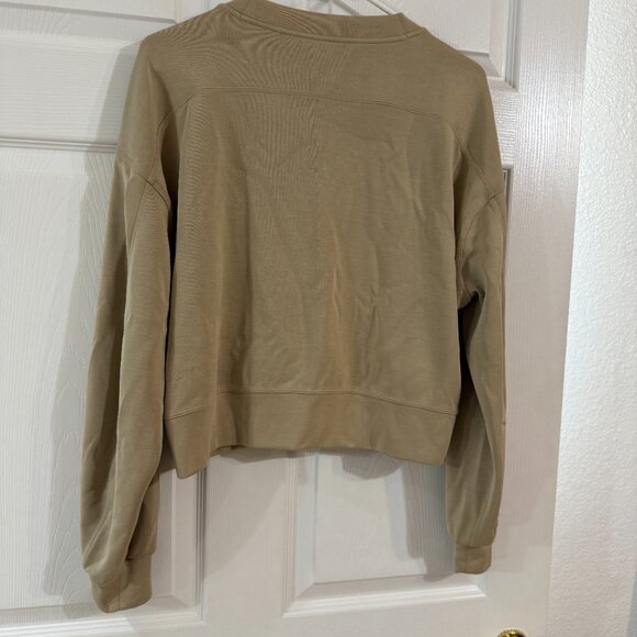Lululemon Softstreme Perfectly Oversized Cropped Crew - Tan - Size 4 - Picture 2 of 6